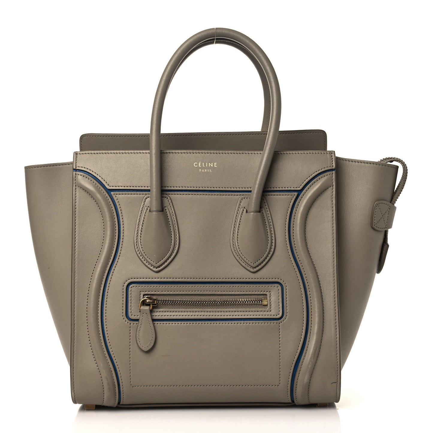Smooth Calfskin Interstice Micro Luggage Light Taupe