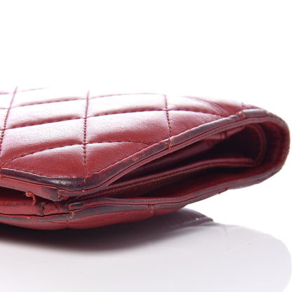 Chanel Lambskin Quilted Yen Wallet Red 13 of 17