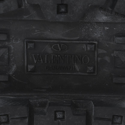 Valentino Garavani Calfskin Nylon Quilted Waterproof Rockstud Combat Boots 36.5 Black 7 of 9