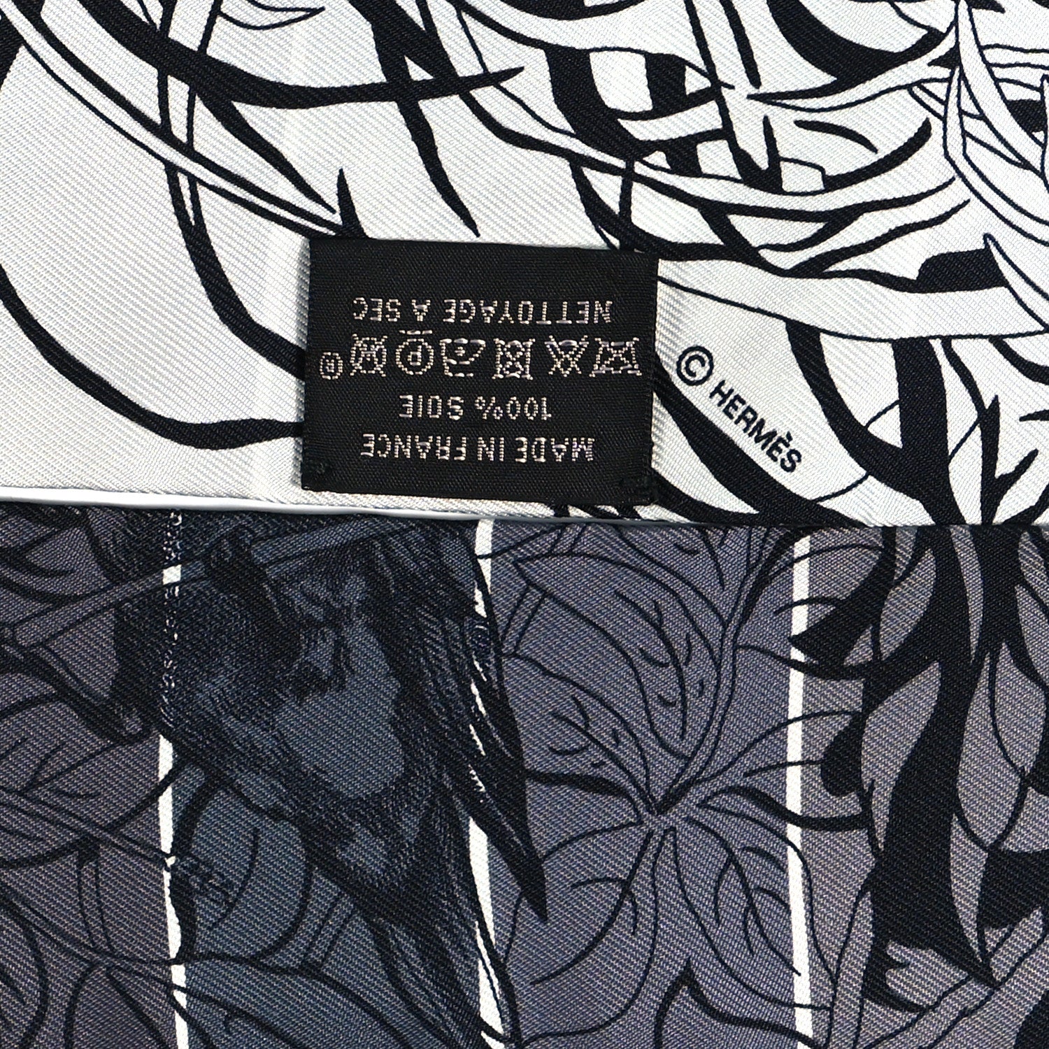 Hermes Silk Jungle Love Rainbow Twilly Gris Black White 4 of 4