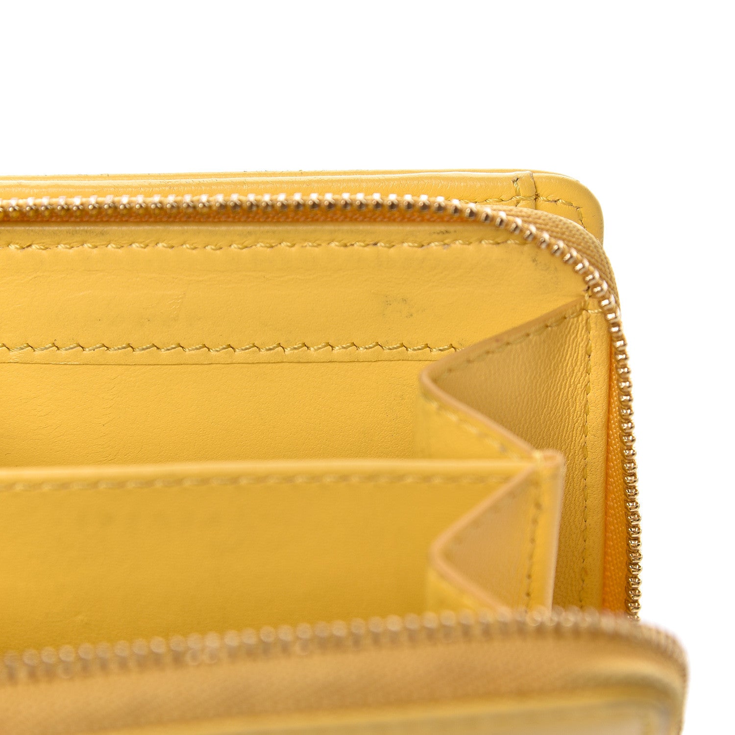 Celine Lambskin Compact Wallet Sun Yellow Black 17 of 18