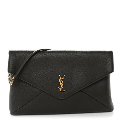 Saint Laurent Grained Lambskin Large Cassandre Chain Pouch Light Musk 1 of 10