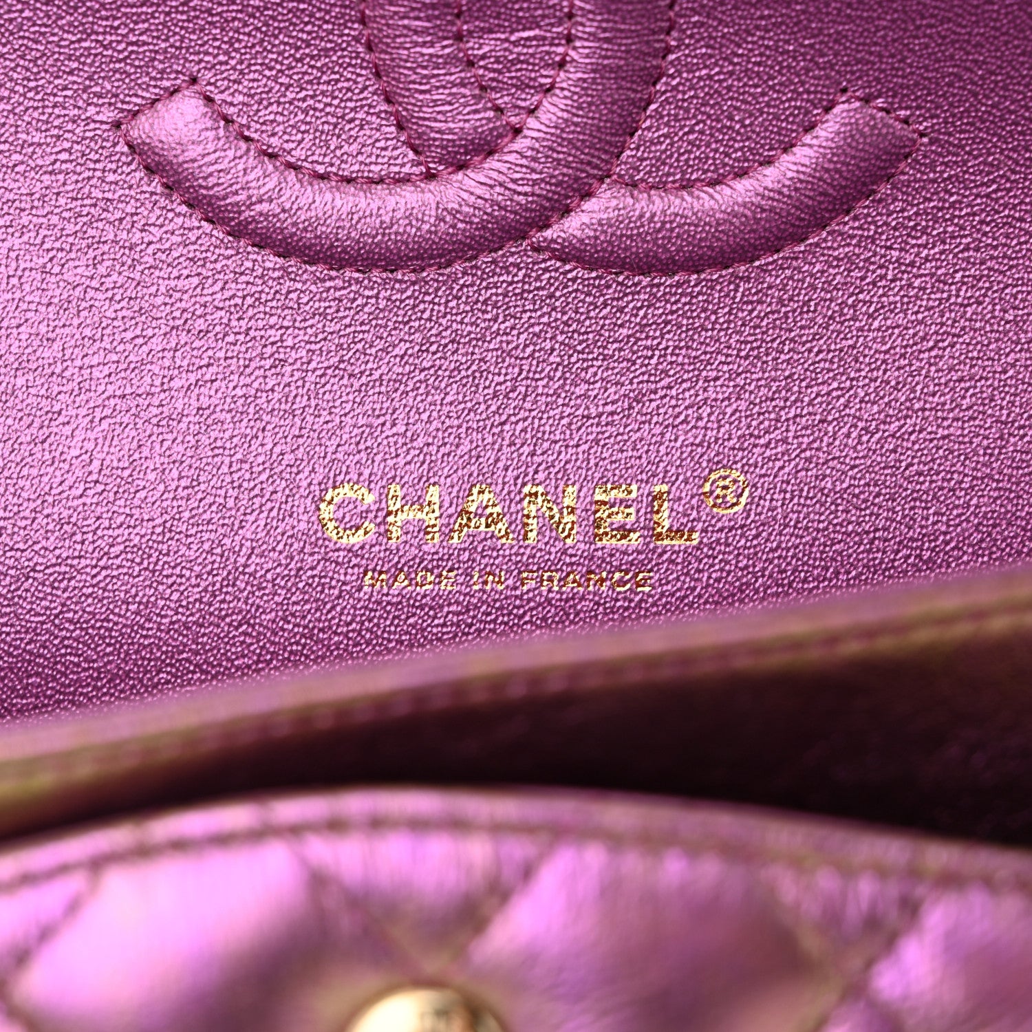 Chanel Iridescent Lambskin Quilted Medium Double Flap Purple 6 of 11