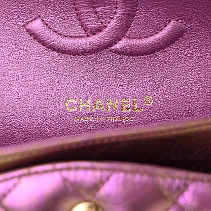Chanel Iridescent Lambskin Quilted Medium Double Flap Purple 6 of 11