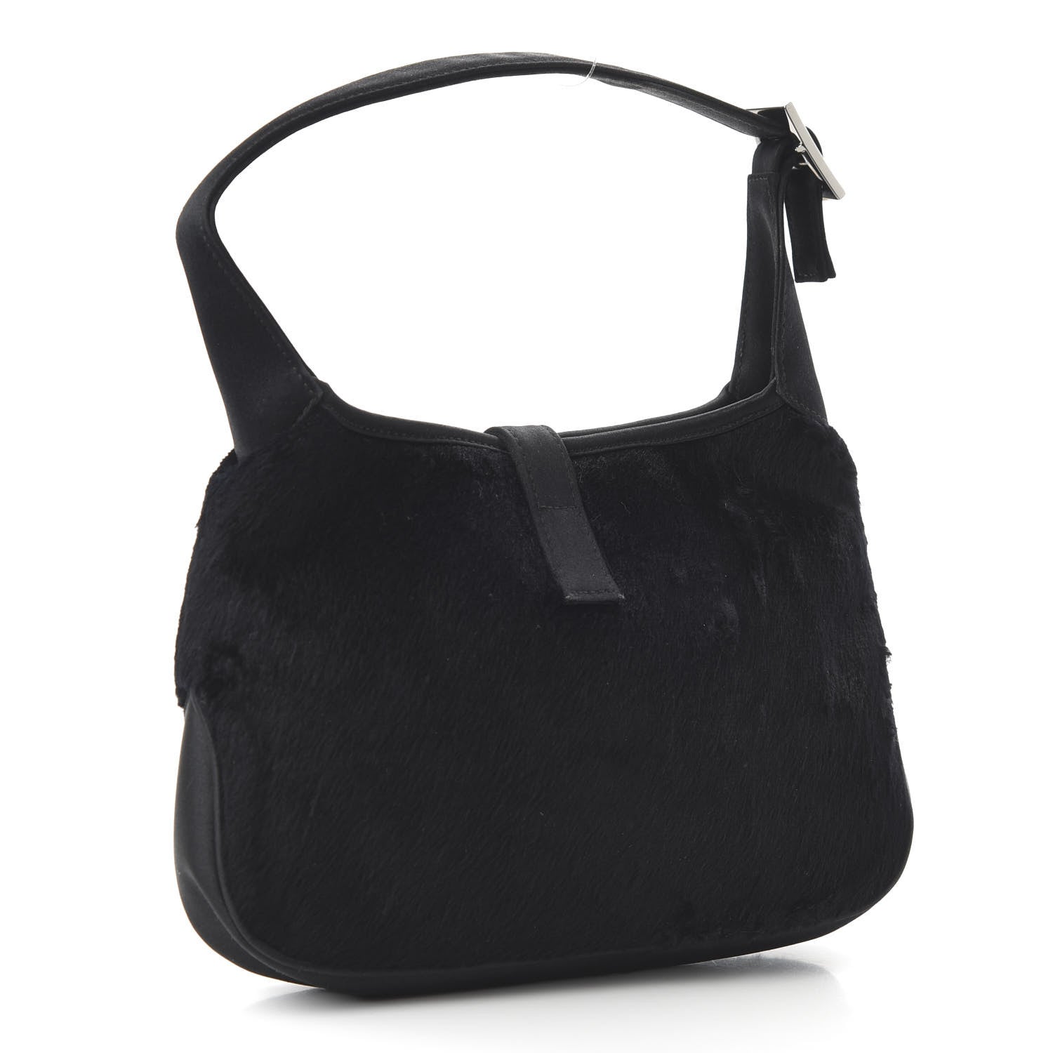 Gucci Nylon Pony Hair Jackie O Hobo Black 3 of 9