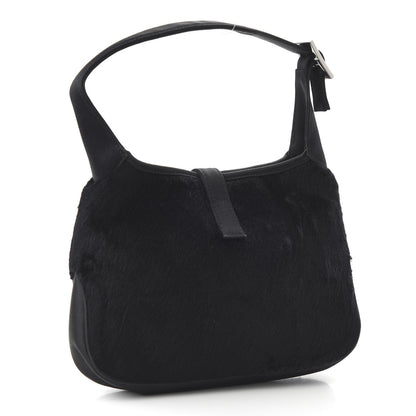 Gucci Nylon Pony Hair Jackie O Hobo Black 3 of 9