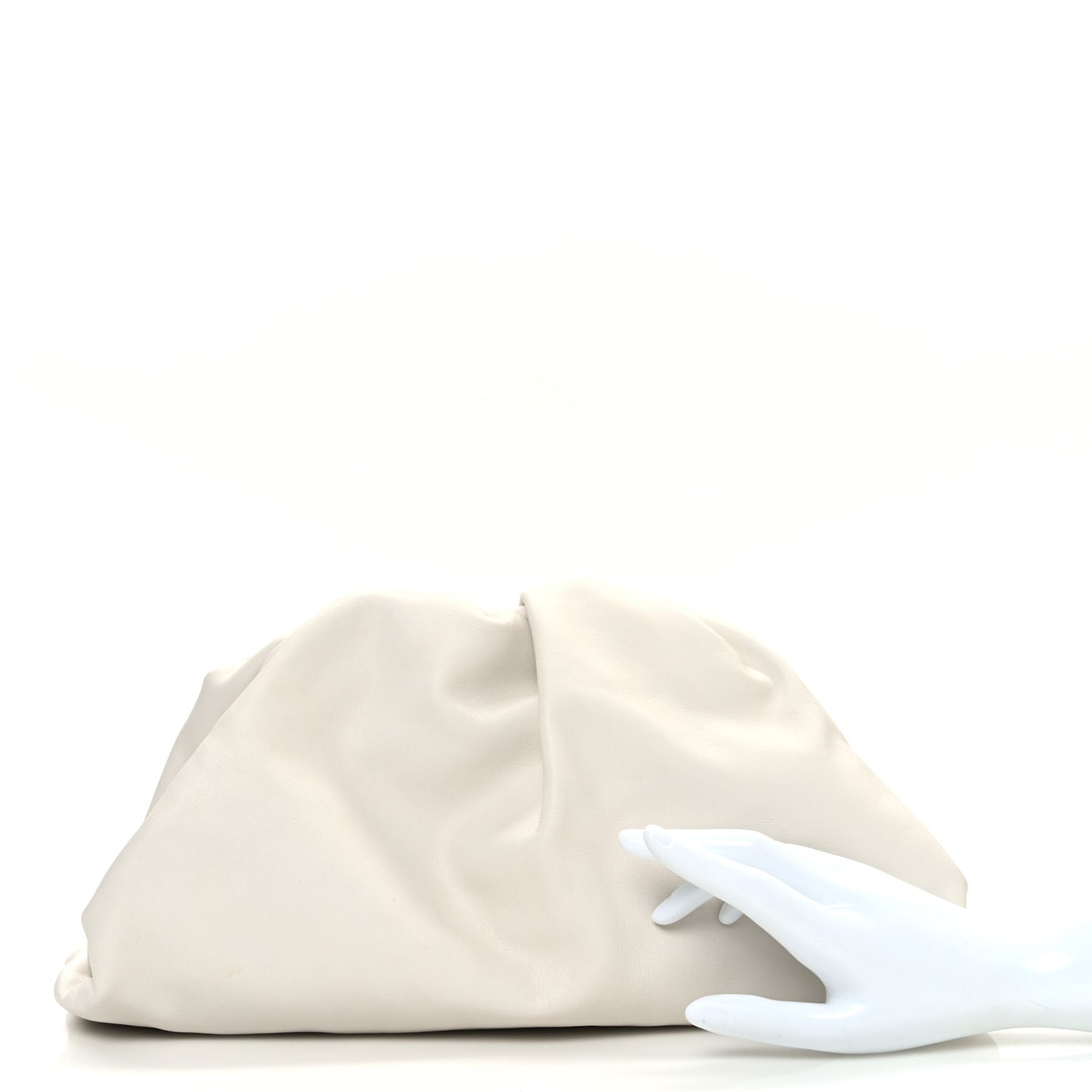 Smooth Butter Calf The Pouch Oversized Clutch Chalk