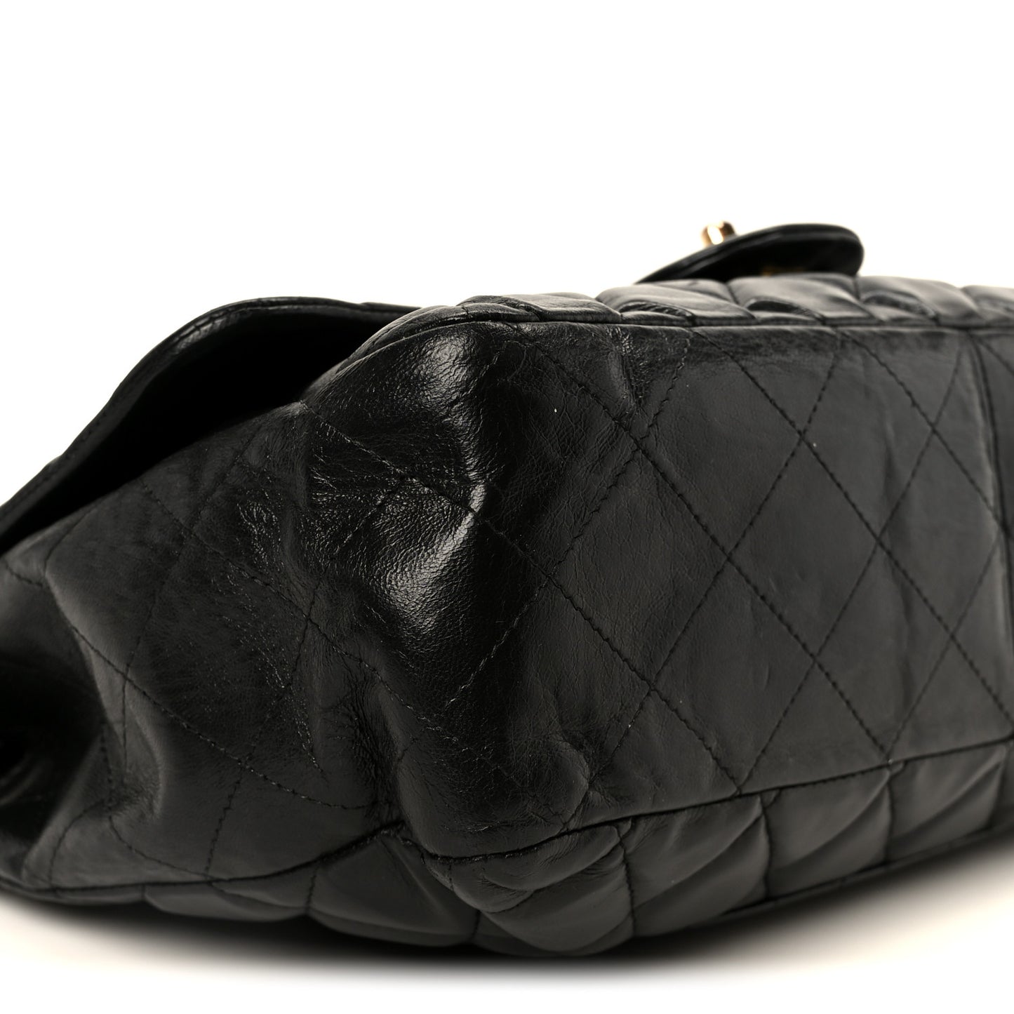 Lambskin Quilted Jumbo Single Flap Black