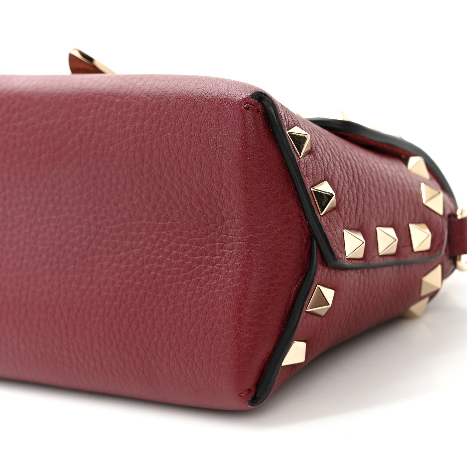 Valentino Garavani Pebbled Calfskin Mini Rockstud Crossbody Bag Rubin 9 of 9