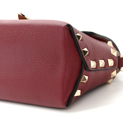 Valentino Garavani Pebbled Calfskin Mini Rockstud Crossbody Bag Rubin 9 of 9