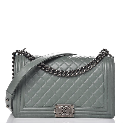 Chanel Lambskin Quilted New Medium Boy Flap Light Green 1 of 10