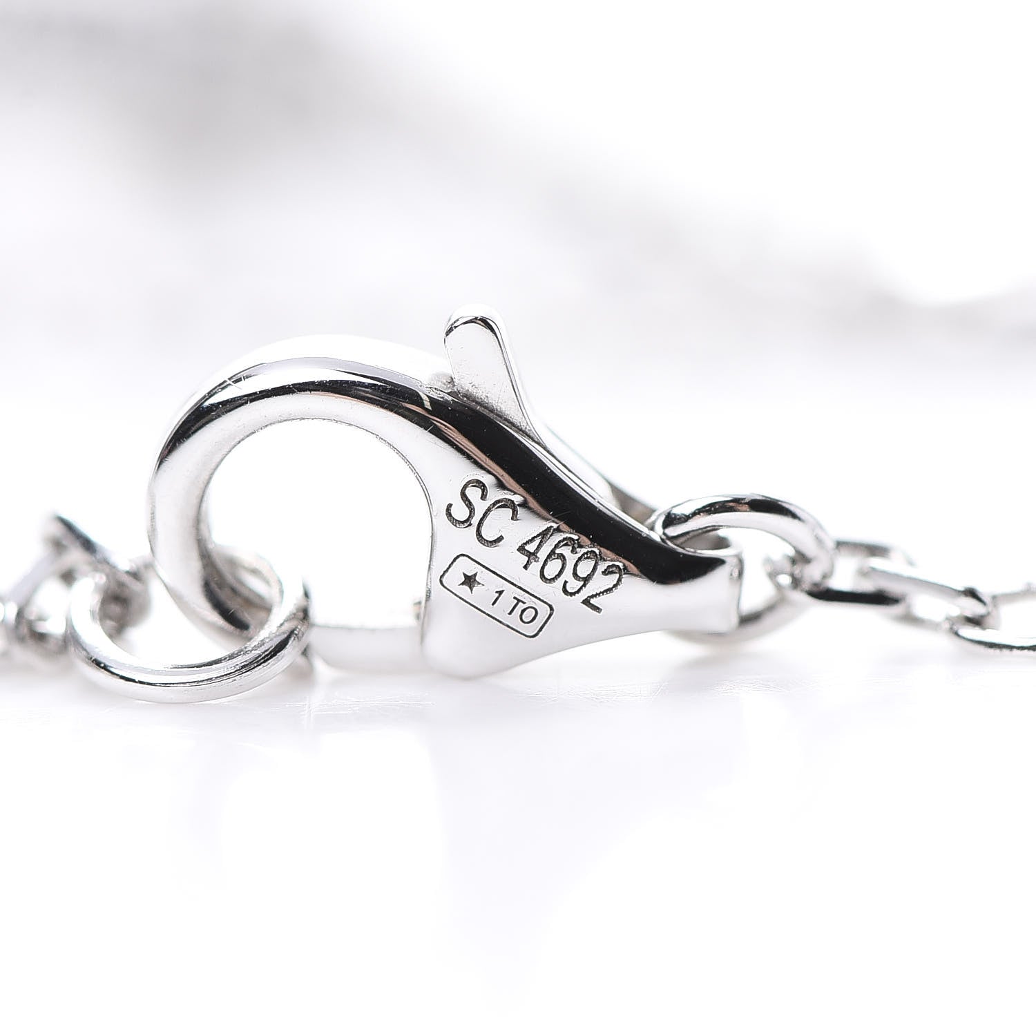 Cartier 18K White Gold Diamond Interlocking LOVE Paved Necklace 5 of 6