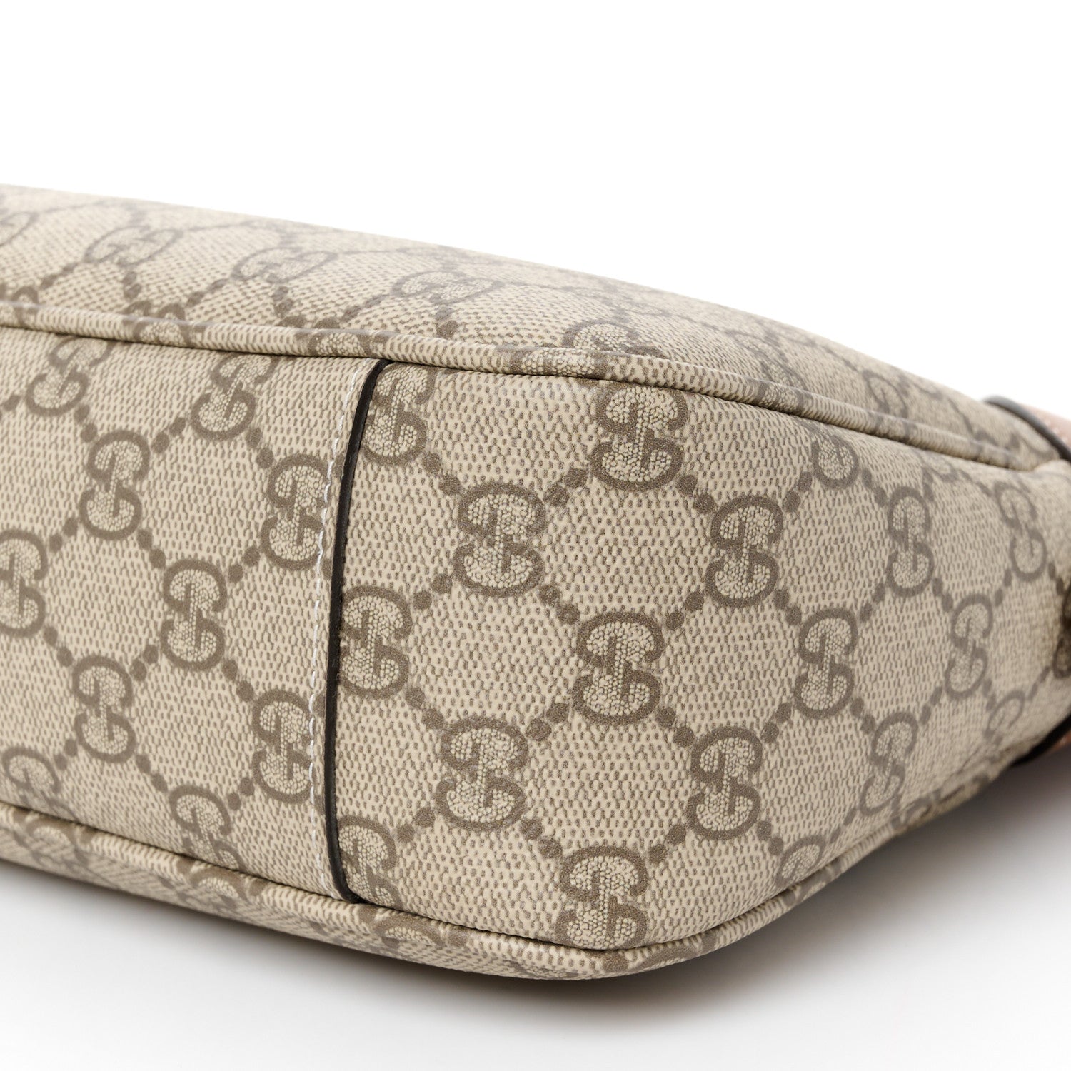 Gucci GG Supreme Monogram Emblem Medium Shoulder Bag Beige Dark Brown 11 of 11