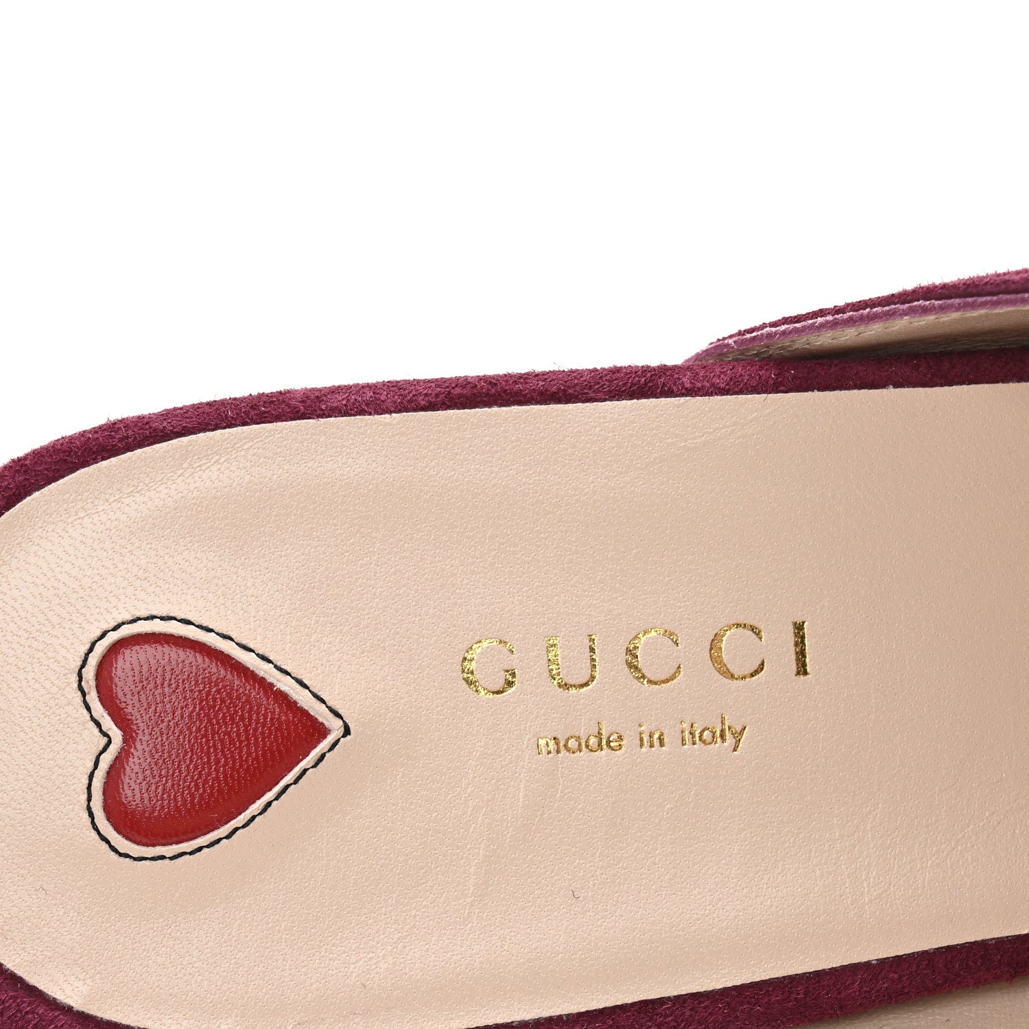 Gucci Suede Cachemire Malaga Kid Womens Princetown Slippers 40 Burgundy 8 of 9