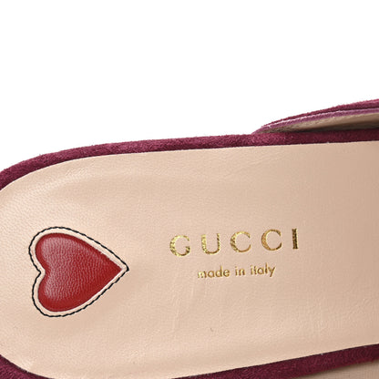 Gucci Suede Cachemire Malaga Kid Womens Princetown Slippers 40 Burgundy 8 of 9