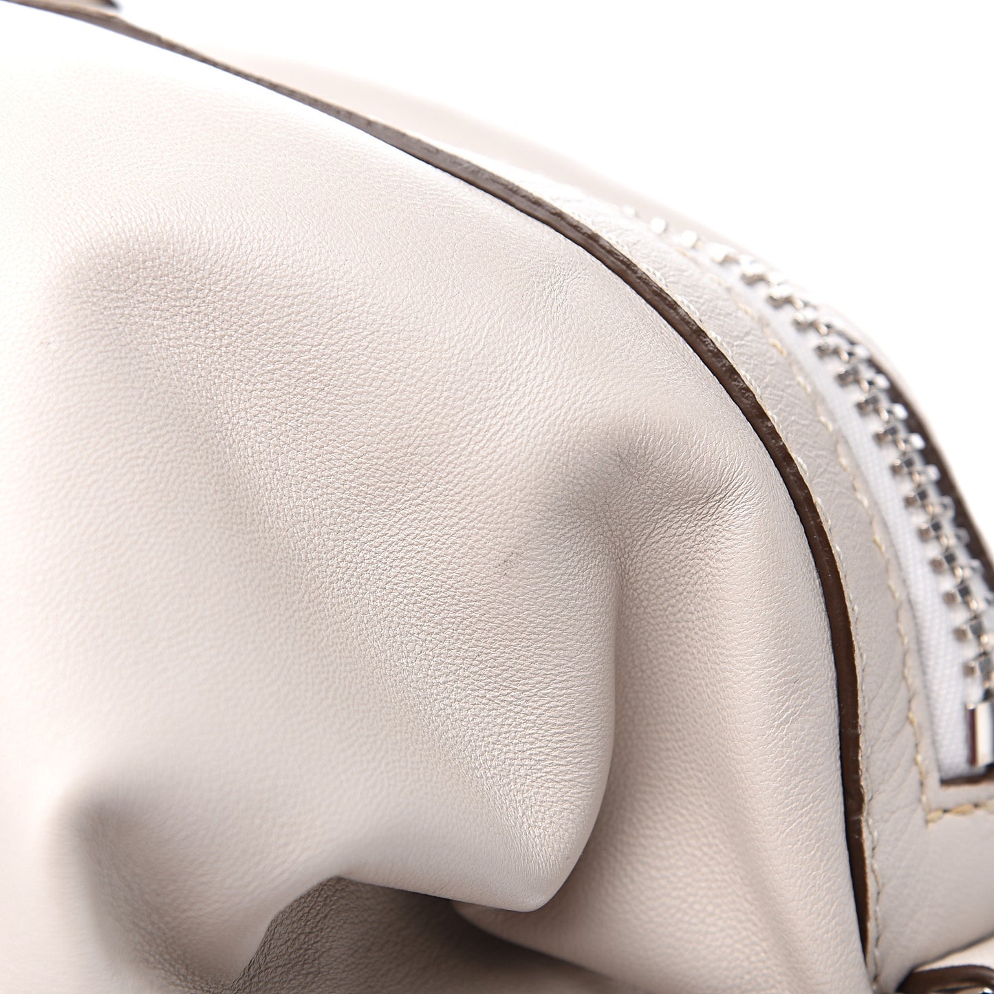 Calfskin Crocodile Embossed Medium Nightingale Off White