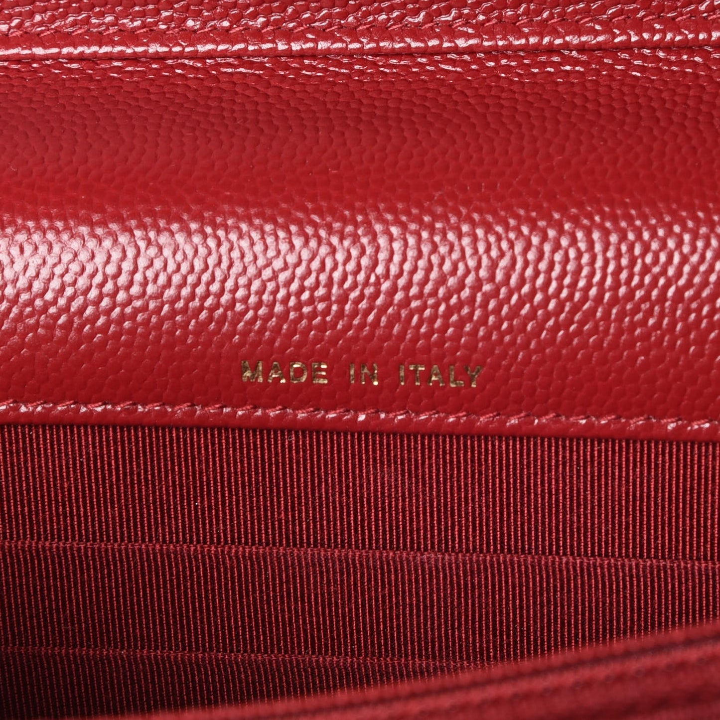 Caviar Quilted Square Wallet On Chain WOC Dark Red