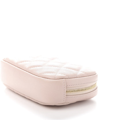 Chanel Caviar Quilted Small Curvy Pouch Cosmetic Case Light Pink 6 of 10
