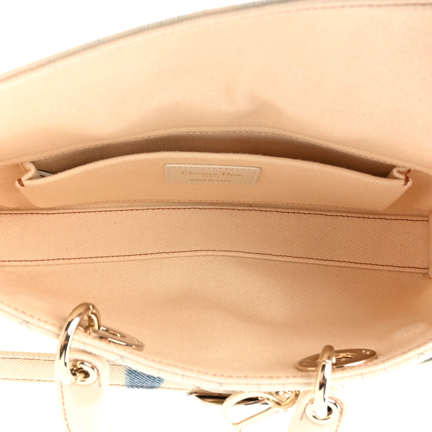 Christian Dior Denim Cannage Lady D-Joy White Blue 5 of 10