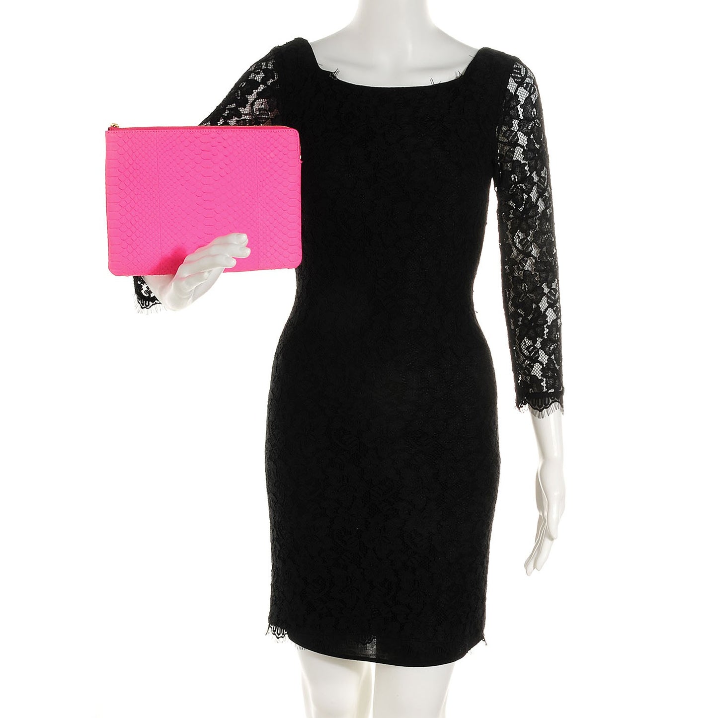 Python Pouch Clutch Fluo Pink