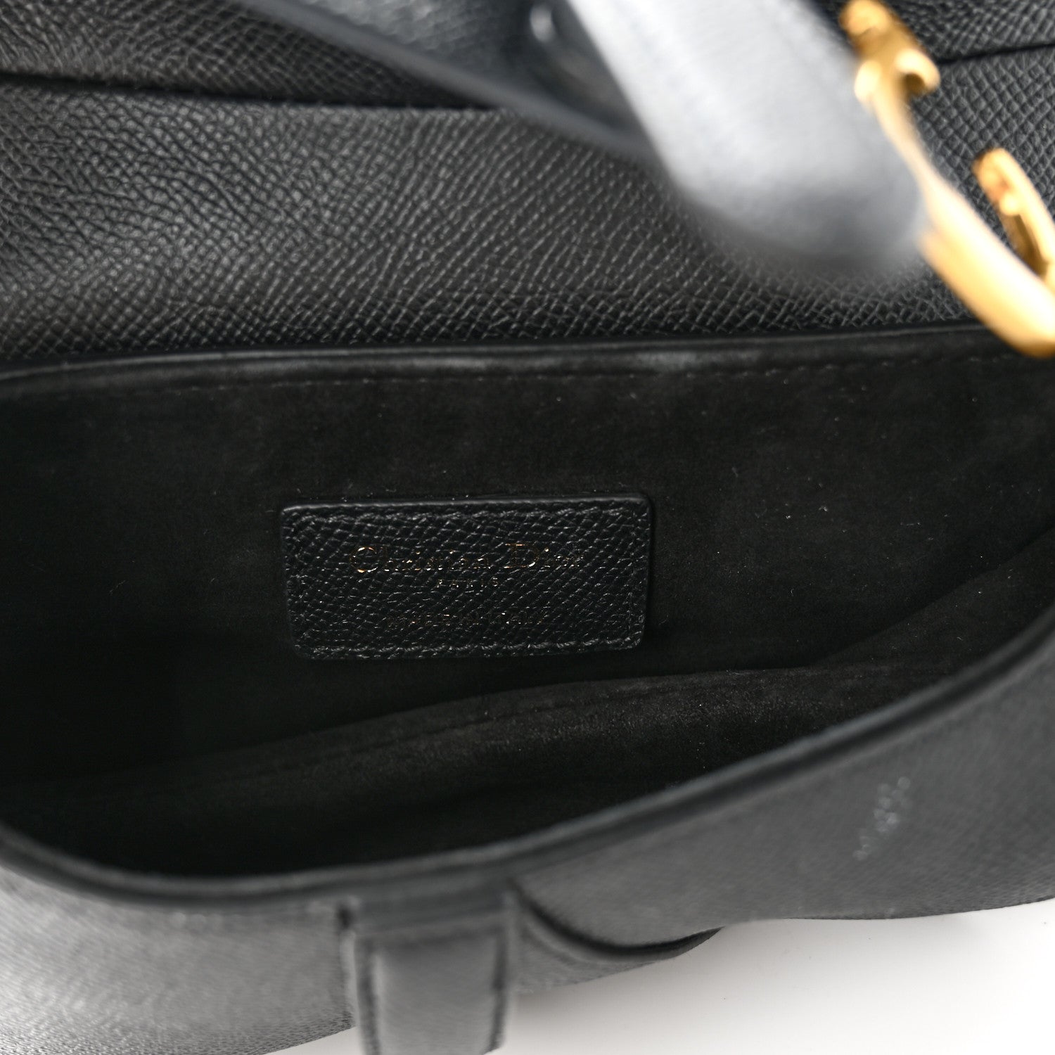 Christian Dior Grained Calfskin Mini Saddle Bag Black 5 of 13