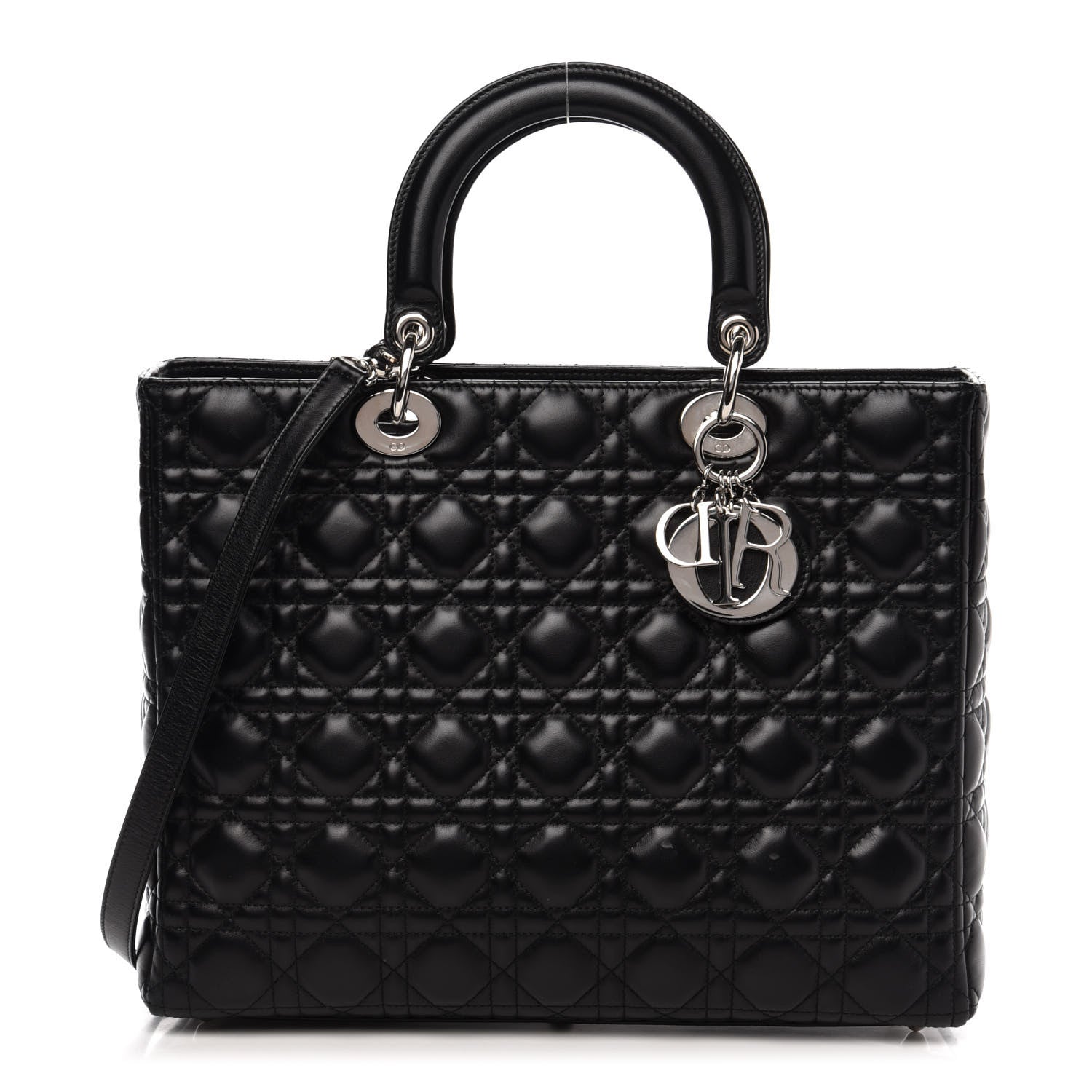 Christian Dior Lambskin Cannage Large Lady Dior Black 1 of 11
