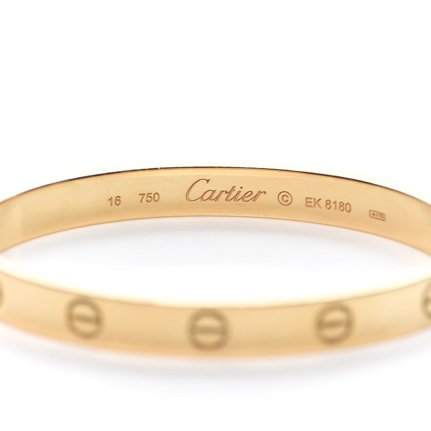 18K Yellow Gold LOVE Bracelet 16