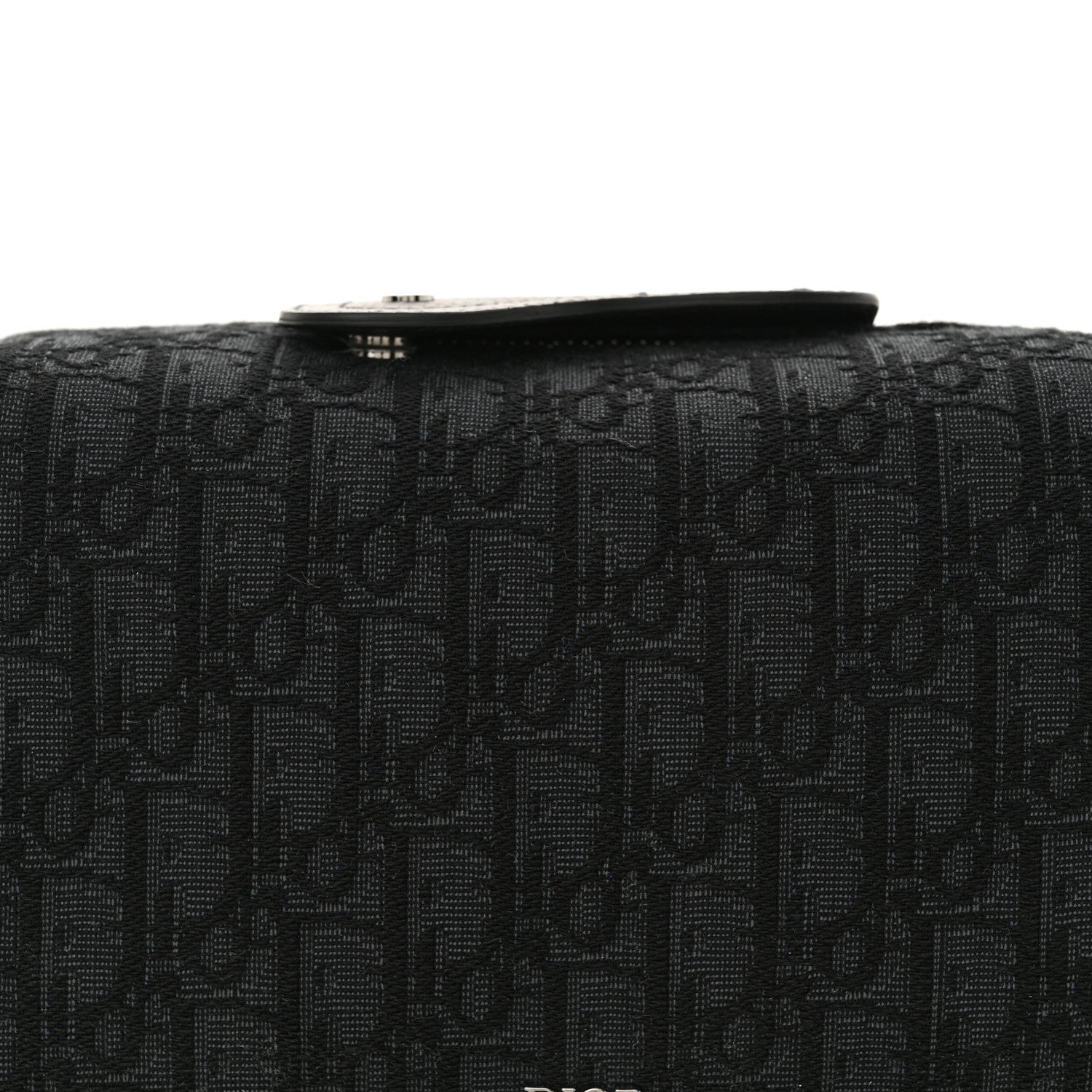 Christian Dior Oblique Jacquard Grained Calfskin Lingot Toiletry Bag Black 8 of 11