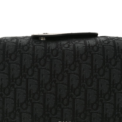 Christian Dior Oblique Jacquard Grained Calfskin Lingot Toiletry Bag Black 8 of 11