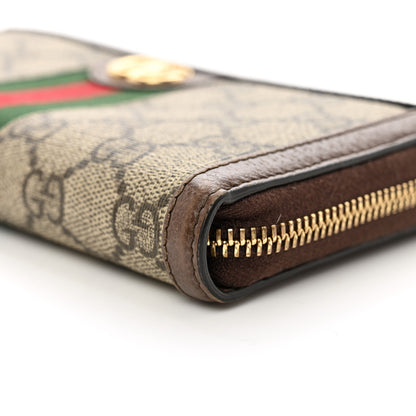 Gucci GG Supreme Monogram Web Ophidia Zip Around Wallet Brown 7 of 10