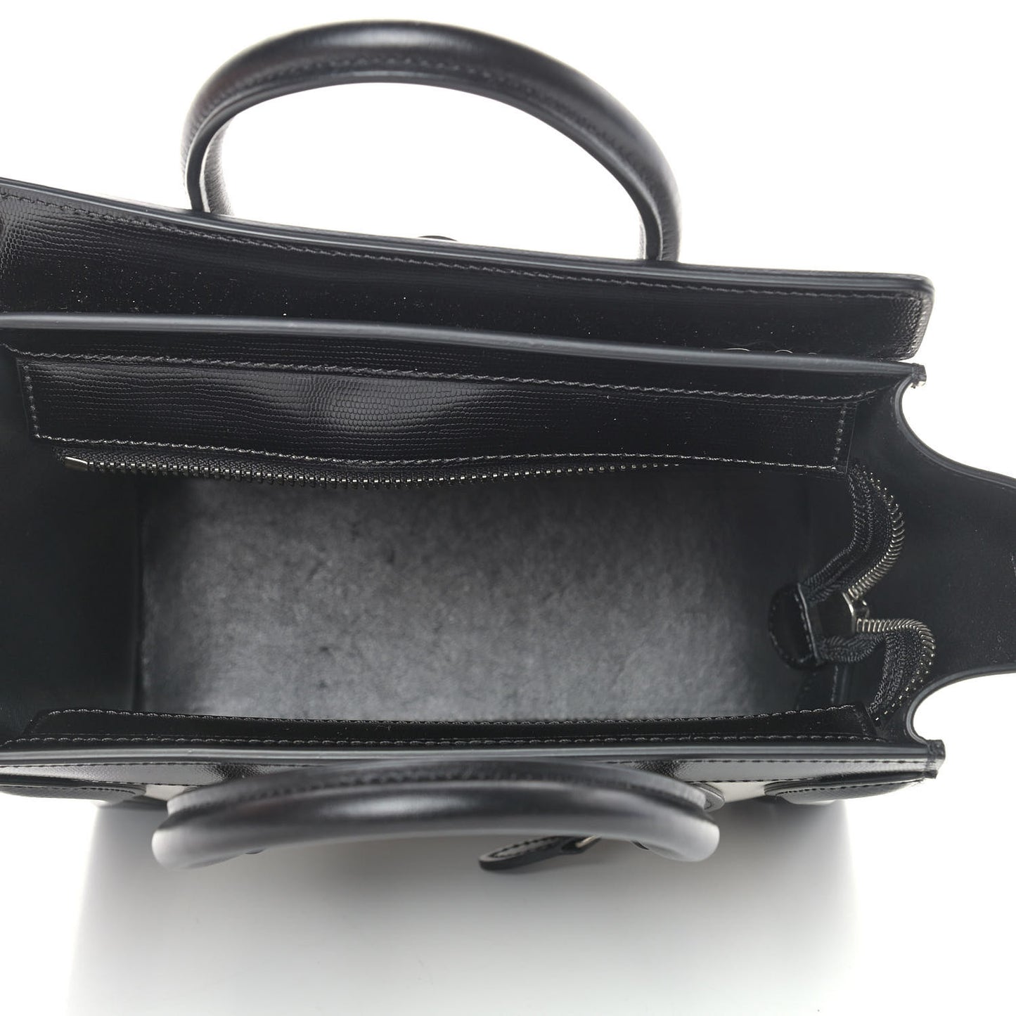 Smooth Calfskin Lizard Embossed Nano Luggage White Black