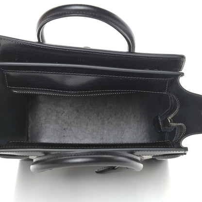 Celine Smooth Calfskin Lizard Embossed Nano Luggage White Black 4 of 10