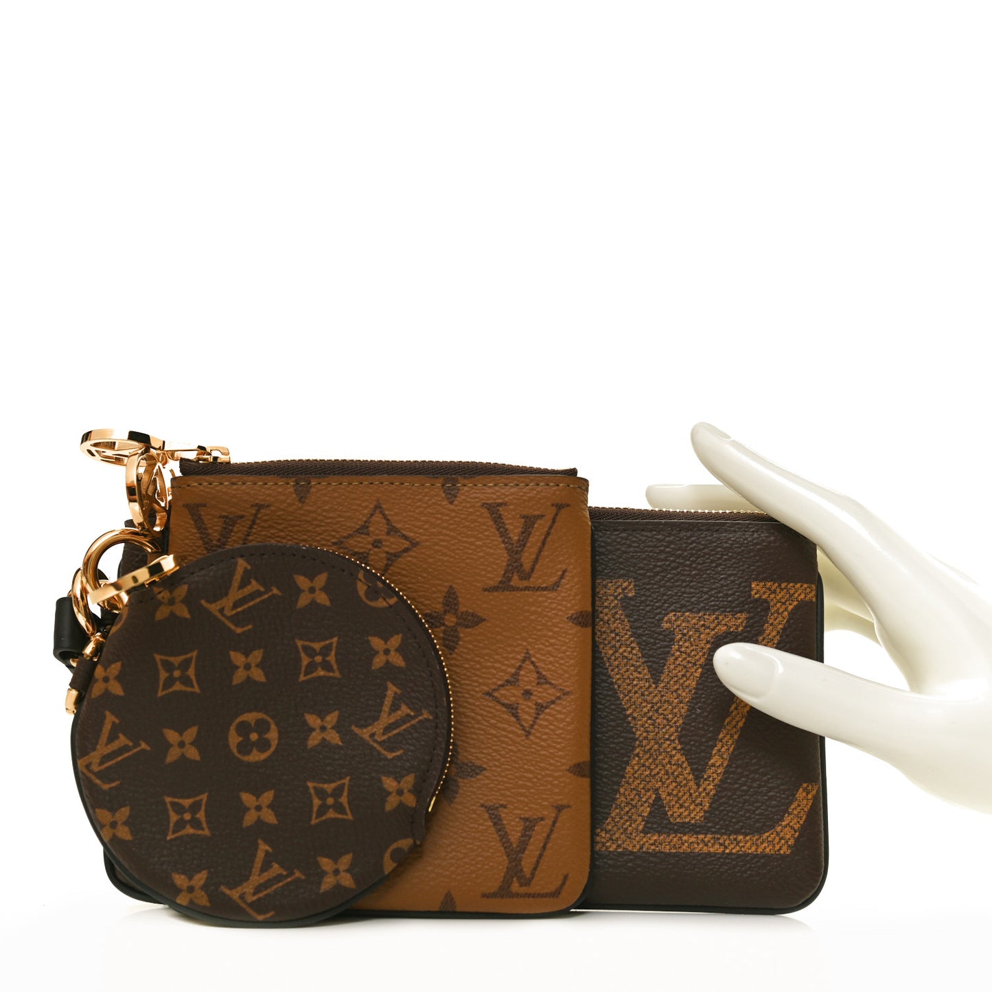 Reverse Monogram Giant Trio Pouch