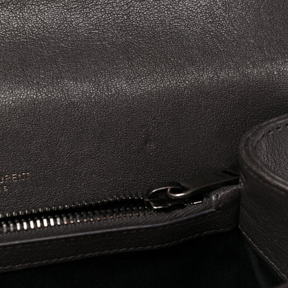 Saint Laurent Sheepskin Matelasse Chevron Monogram Medium College Bag Asphalt 6 of 21