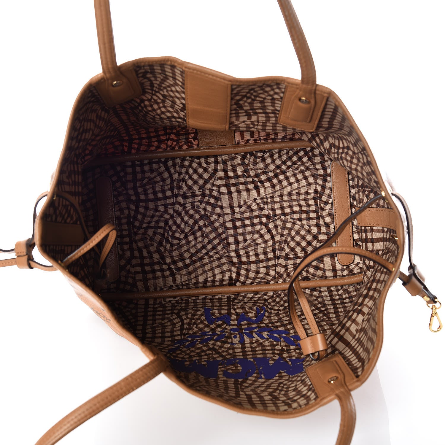 MCM Visetos Medium Liz Reversible Shopper Tote Cognac 13 of 23