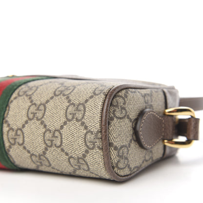 Gucci GG Supreme Monogram Web Mini Ophidia Shoulder Bag Brown 9 of 10