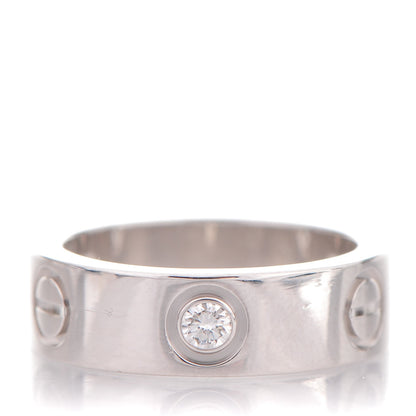 Cartier 18K White Gold 3 Diamond 5.5mm LOVE Ring 48 4.5 1 of 4