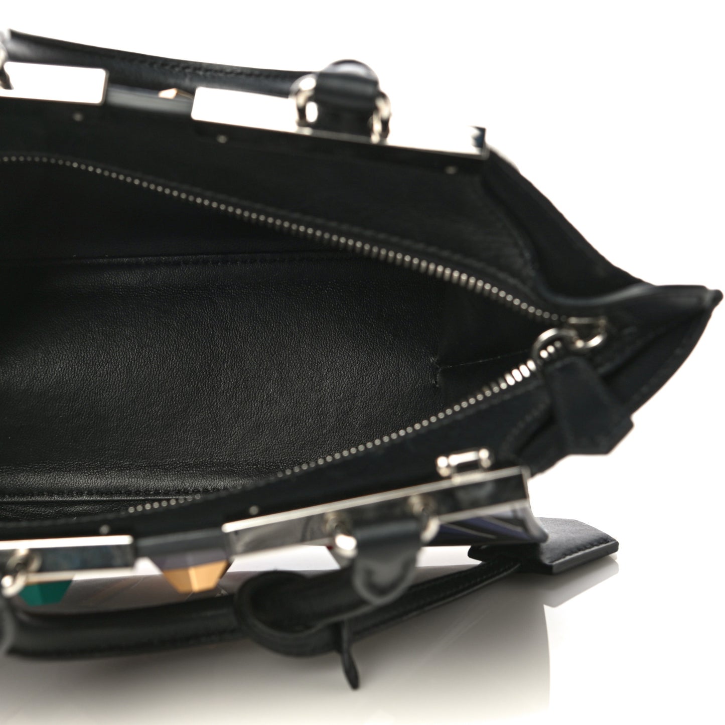 Calfskin Studded Diamond Mini 3Jours Tote Black Multicolor
