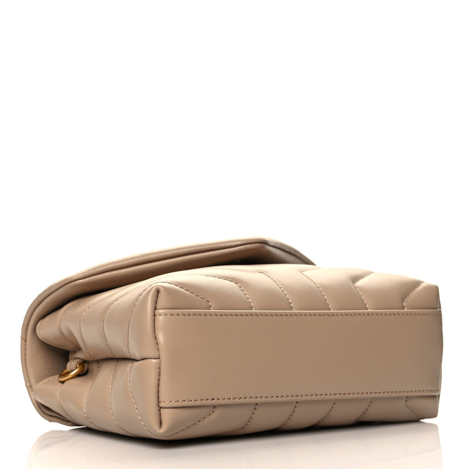 Saint Laurent Calfskin Y Quilted Monogram Toy Loulou Crossbody Bag Latte 4 of 10