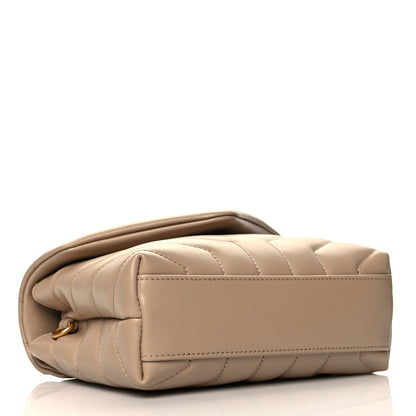 Saint Laurent Calfskin Y Quilted Monogram Toy Loulou Crossbody Bag Latte 4 of 10