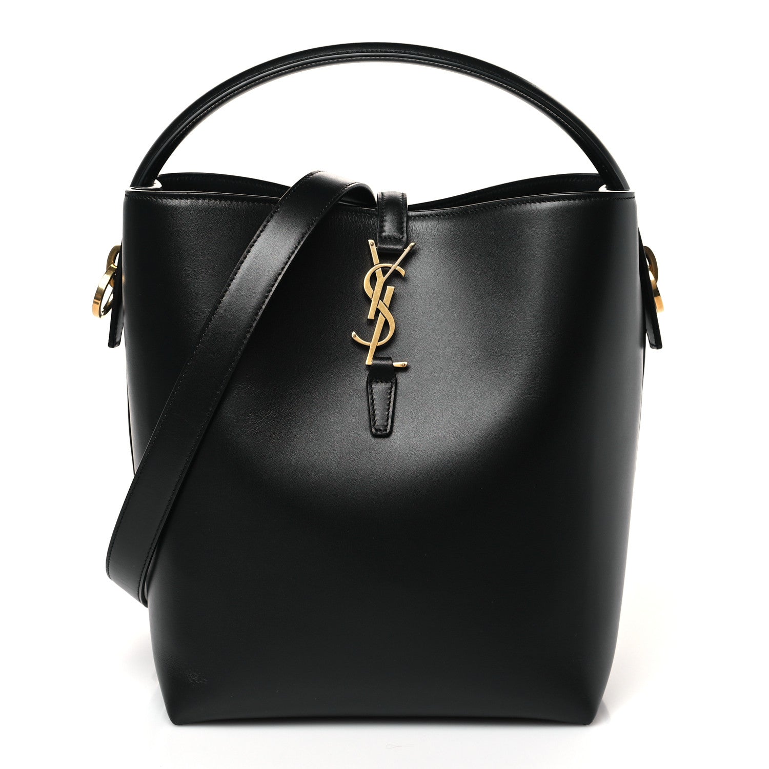 Saint Laurent Shiny Calfskin Le 37 Bucket Bag Black 3 of 9