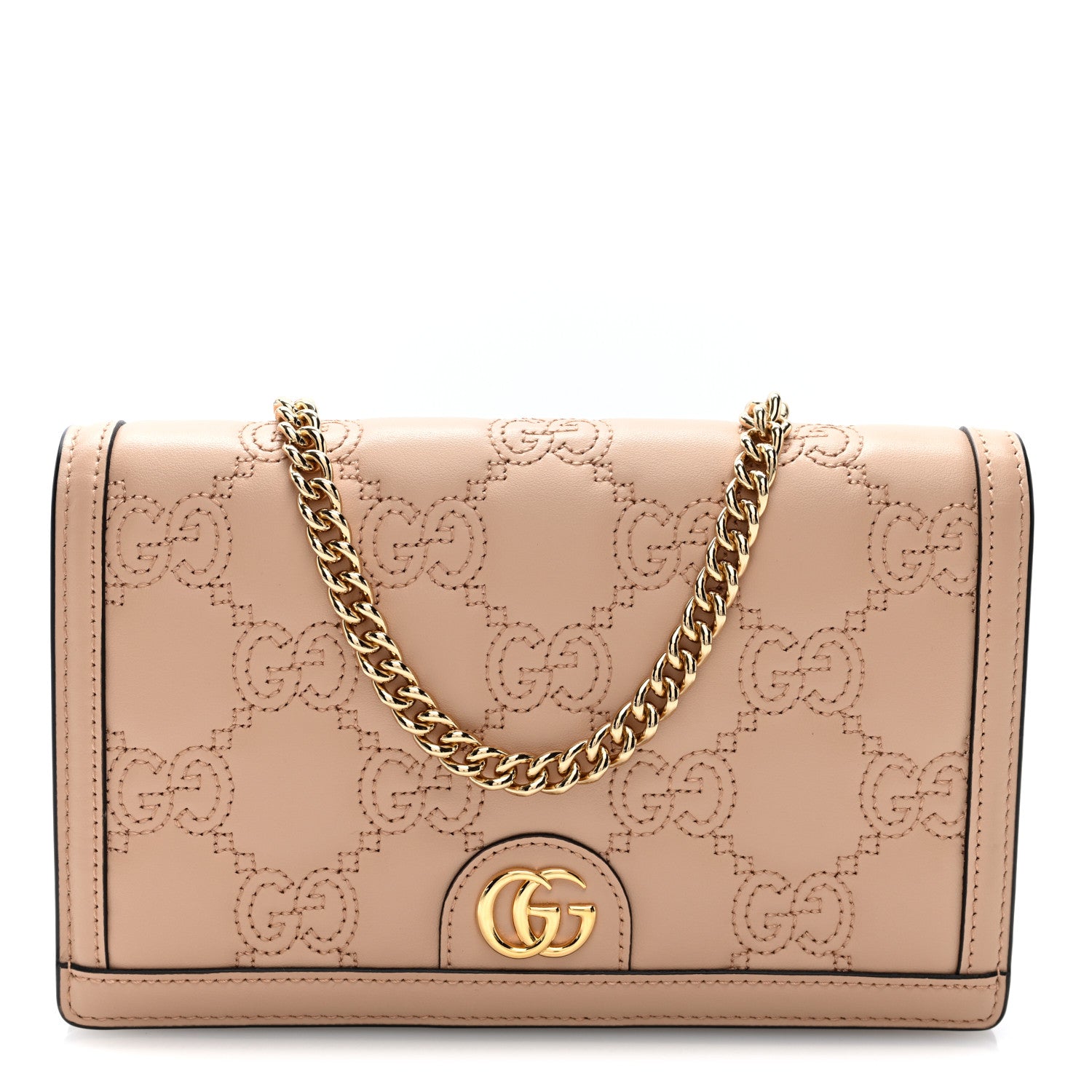 Gucci Calfskin GG Matelasse Chain Wallet Perfect Pink 1 of 10