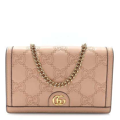 Gucci Calfskin GG Matelasse Chain Wallet Perfect Pink 1 of 10