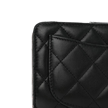 Chanel Lambskin Quilted Zipped Pocket Wallet Black 10 of 14