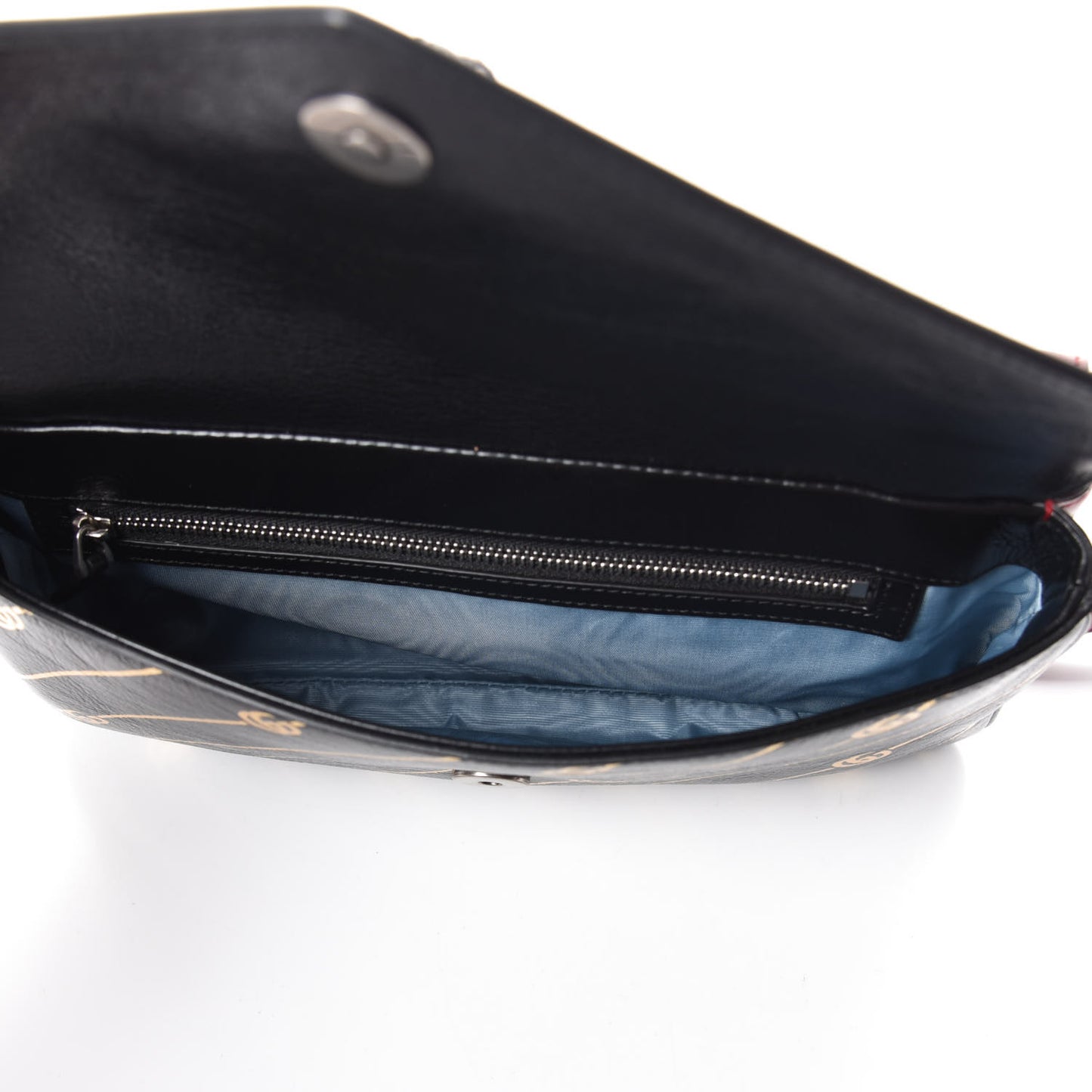 Calfskin Diagonal GG Medium Thiara Double Envelope Shoulder Bag Black Red