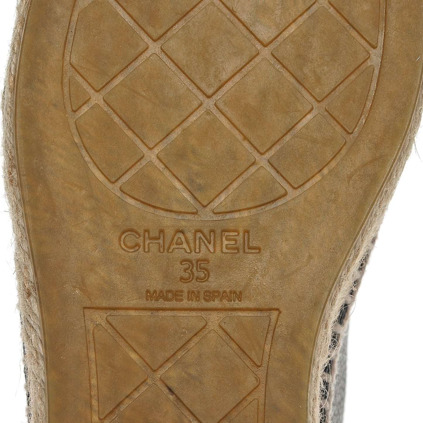 Grained Calfskin CC Espadrilles 35 Black