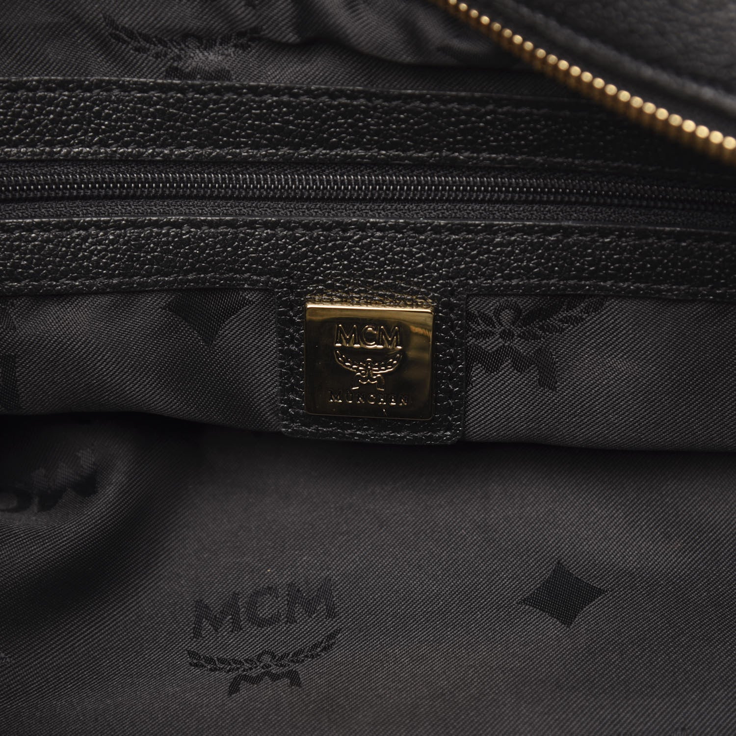 MCM Grained Calfskin Studded Small Heritage Boston Bag Black 6 of 9