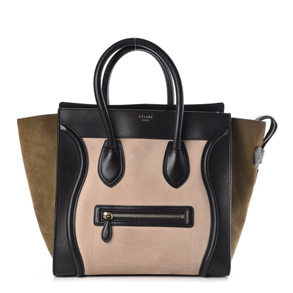 Celine Nubuck Smooth Calfskin Mini Tri-Color Luggage Olive 1 of 23