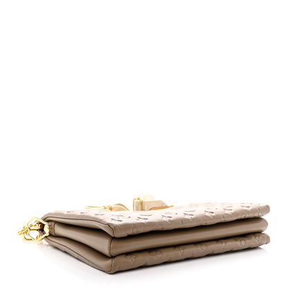 Louis Vuitton Lambskin Embossed Monogram Coussin MM Taupe 4 of 12