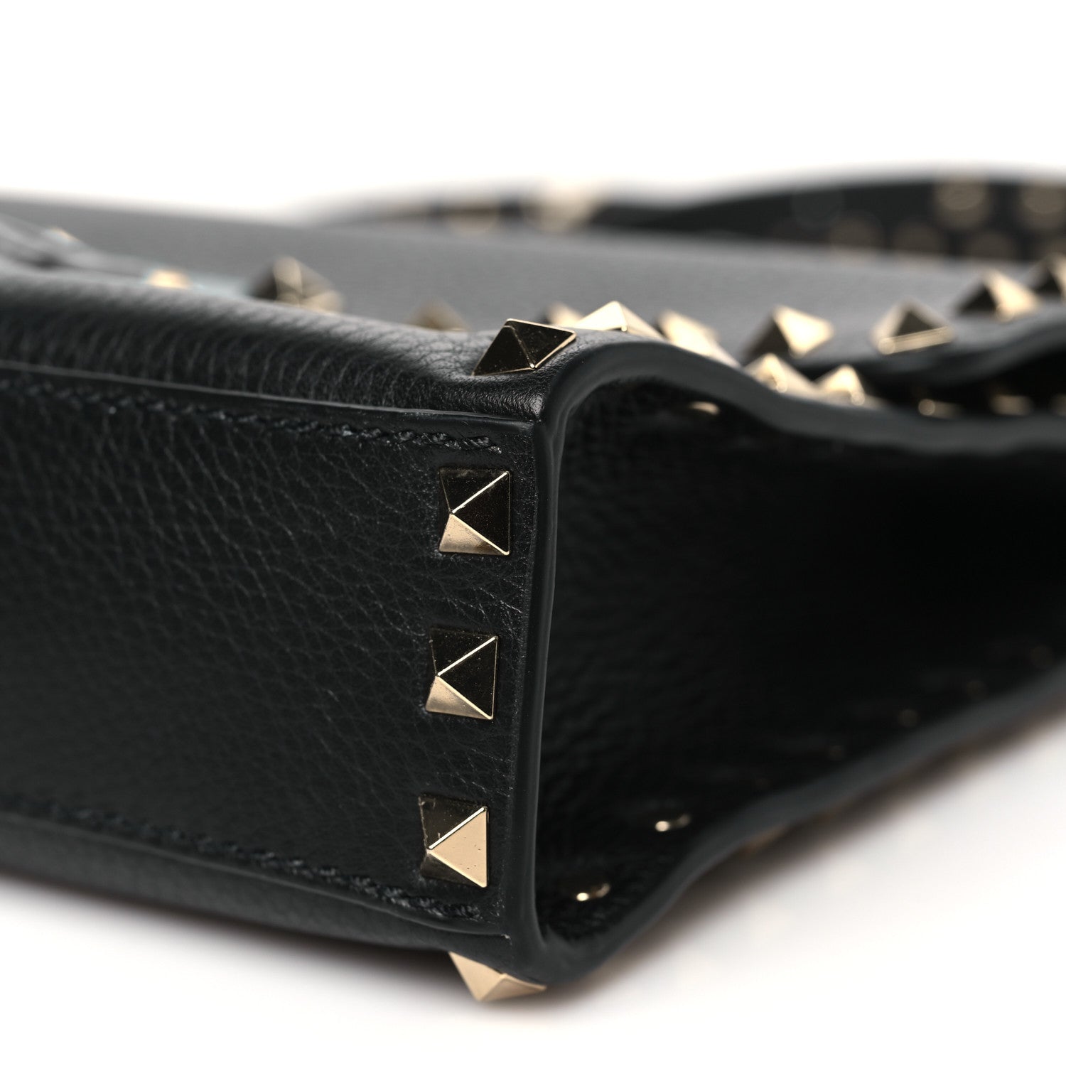 Valentino Garavani Pebbled Calfskin Medium Rockstud Flip Lock Crossbody Bag Black 9 of 9